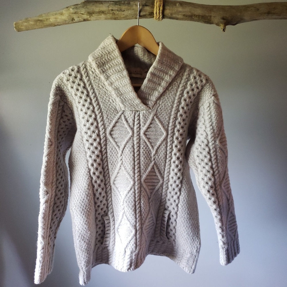 High neck wool sweater with pockets Womens Medium